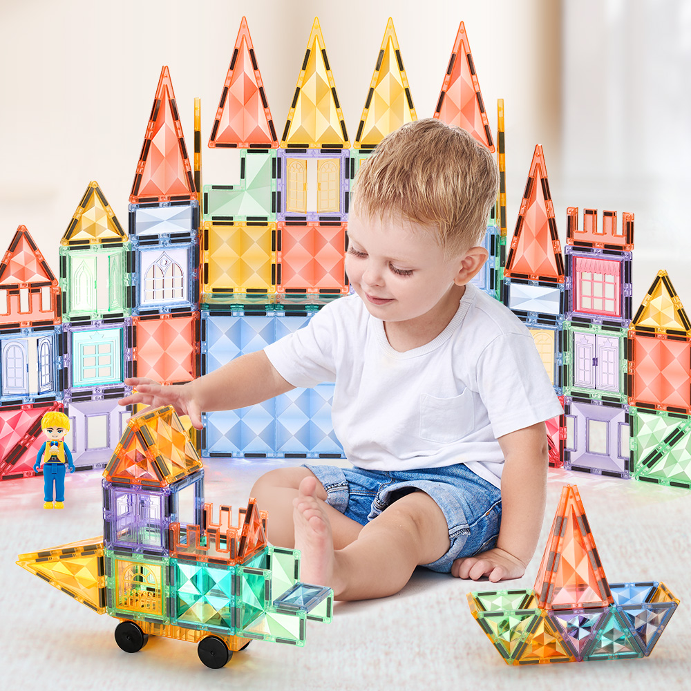  EverPlay 24pc Magnet Tiles Building Block Toy Set Travel Size  Mini Diamond Series Magnetic Construction Magnetized Connecting Blocks  Promote Fun STEM Learning Child Brain Development for Ages 3+ EPM24 : Toys